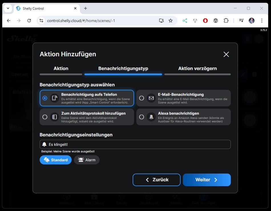 Shelly Controll - Szene für Klingel erstellen - Step 12