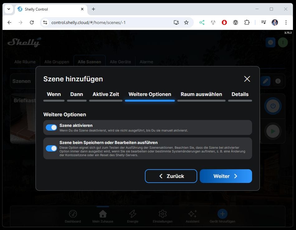 Shelly Controll - Szene für Klingel erstellen - Step 14