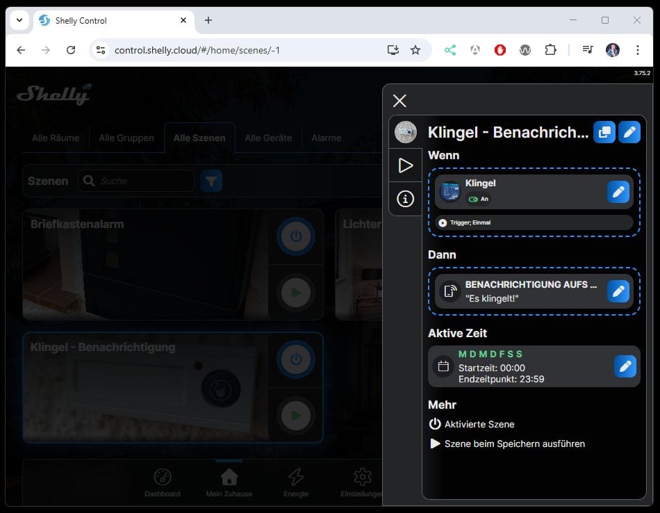 Shelly Controll - Szene für Klingel erstellen - Step 17