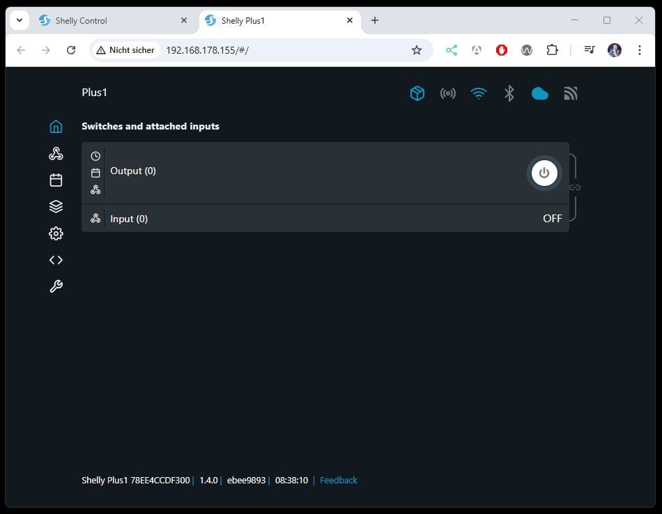 Shelly Controll - Webfrontend öffnen und Skript erstellen - Step 02