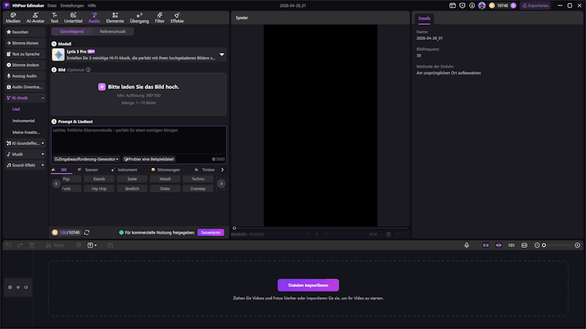 HitPaw Edimakor - AI Musik Generator