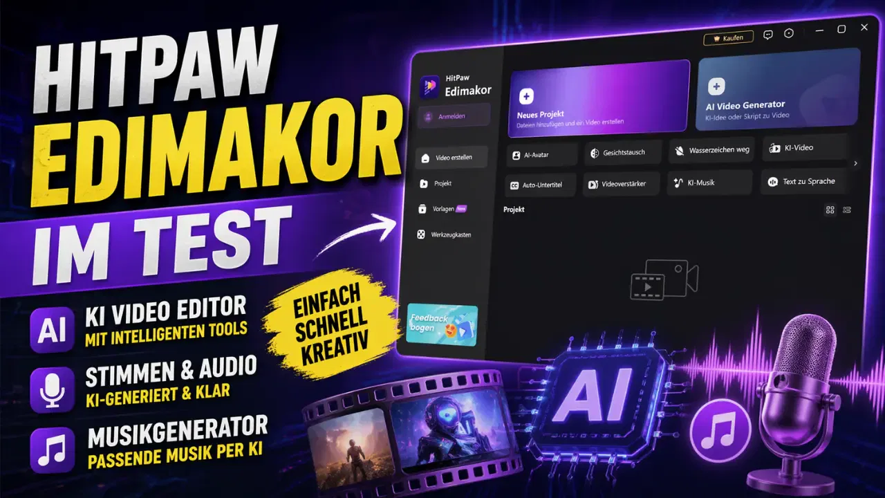 HitPaw Edimakor im Test: KI Video Editor mit Audio & Musikgenerator