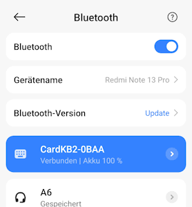 M5Stack CardKB2 als Bluetooth Tastatur am Android Gerät