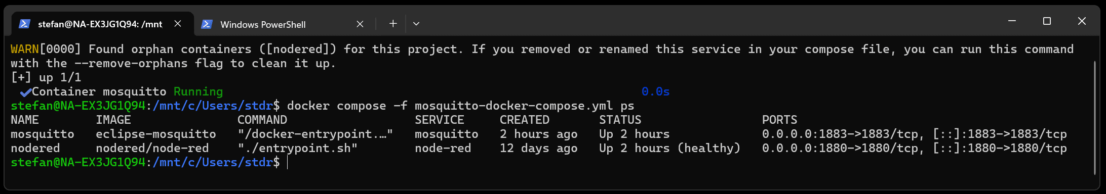 MQTT Broker Mosquitto gestartet