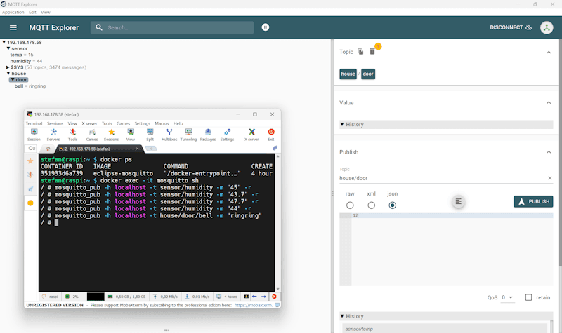 MQTT Explorer - Übersicht der Topics