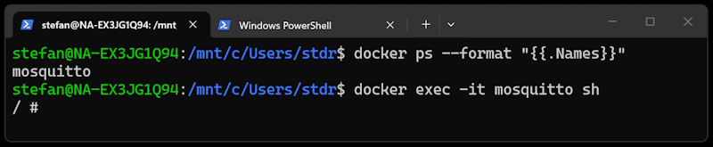 Zugriff auf die Shell in einem Docker Container mit docker exec
