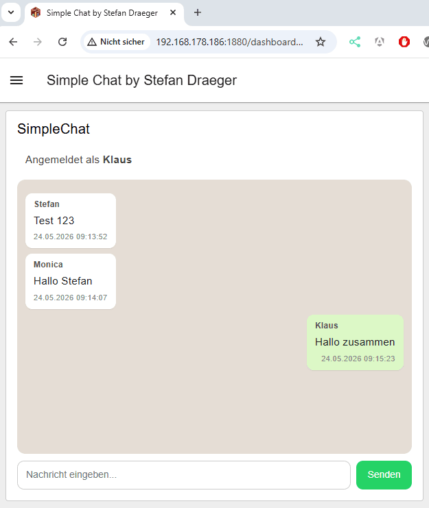 aktiver Chat mit drei Teilnehmern