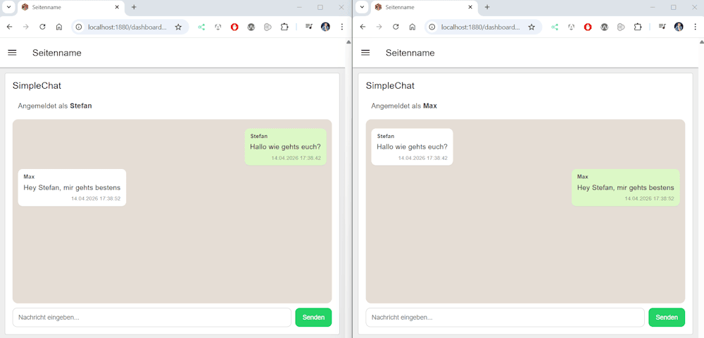 einfacher Chat umgesetzt mit MQTT und Node-RED