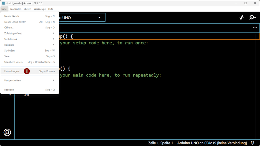 Arduino IDE - einrichten der Boardtreiber für ESP32 von Espressif - Step1