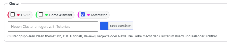 Cluster für Ideen erstellen