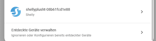 Eintrag - Shelly H&T im Home Assistant unter 