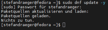 Fedora Linux - System aktualisieren