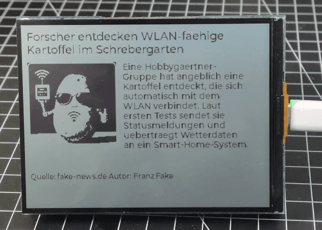 News auf dem RLCD Display von Waveshare