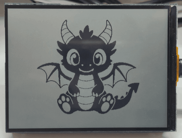SW Bild auf dem RLCD Display von Waveshare