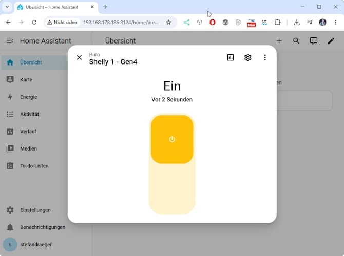 Ausgang am Shelly Plus 1 Gen4 aktiviert