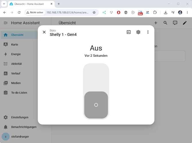 Ausgang am Shelly Plus 1 Gen4 deaktiviert