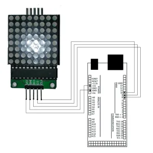 Max7219 8x8 LED Shield, Anschlussplan