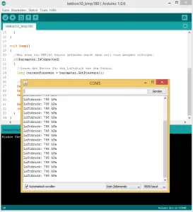 Ausgabe auf dem Seriellen Monitor der Arduino IDE