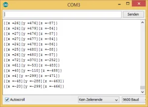Ausgabe des Sketches auf dem Serial Monitor der Arduino IDE