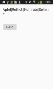 Daten aus der MySQL Datenbank.