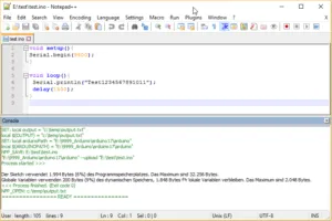 Ausgabe des ausgeführten Scriptes.