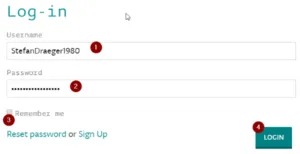 Arduino WEB Editor LogIn Seite