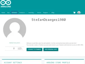 Arduino WEB Editor öffnen, Schritt 1, Menüpunkt