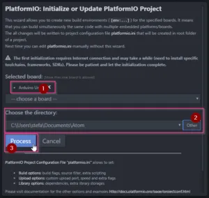 Initialisieren eines Arduino Projektes