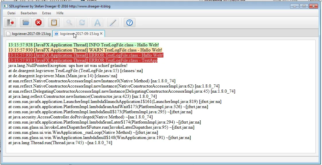 Tool SDLogFileViewer - Anischt