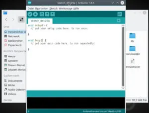Arduino IDE mit gewähltem Port