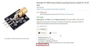 Amazon Produktbeschreibung KY-008