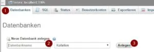 Anlegen einer Datenbank in phpMyAdmin