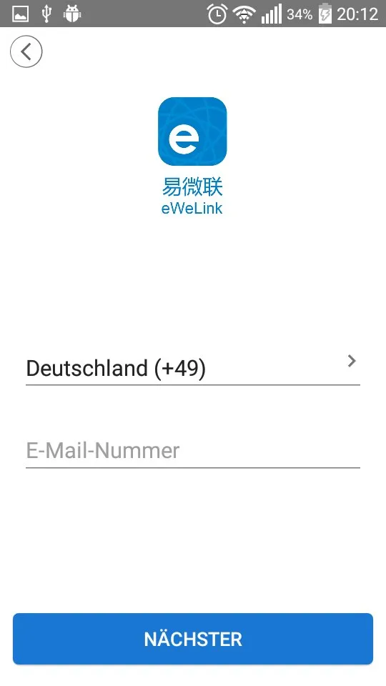 Formular zum einrichten eines Accounts