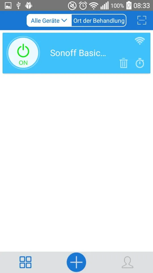 Liste mit den registrierten Geräten.