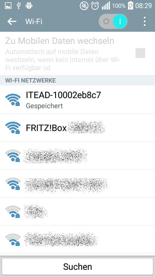 Gespeicherte Verbindung zum Switch.