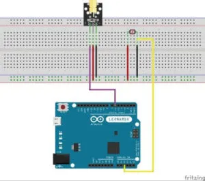 Aufbau Laser Pointer KY-008 und Fotowiderstand am Arduino Leonardo