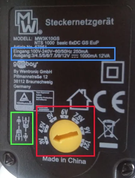 Steckernetzteil - Parameter