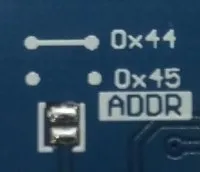 Einstellen der Adresse des SHT30 Shields über Lötverbindungen.