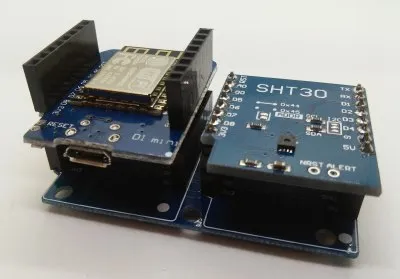Wemos D1 mini mit SHT30 Shield auf Dual Base Shield