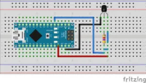 Schaltung DS18B20 am Arduino Nano