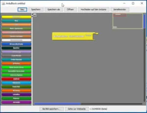 Erweiterung ArduBlock nach dem ersten starten.