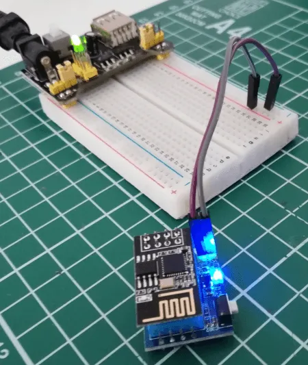 ESP-01S mit DHT11 Sensor Shield, Spannungsversorgung über ein Breadboard Powersupply