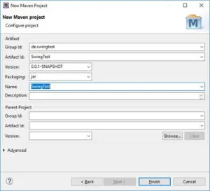 Schritt 3 - Eingeben der Metadaten zum Projekt