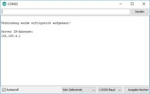 Ausgabe auf dem seriellen Monitor der Arduino IDE
