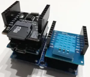 Wemos D1 Mini mit Datalogging Shield und DHT11 Shield
