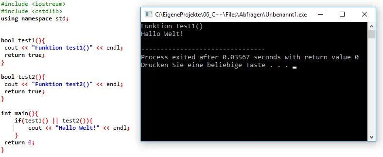 Abfrage in CPP mit ODER