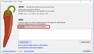Projekt Lombok - suchen nach Eclipse installationen