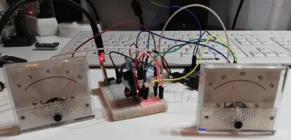 Aufbau - RTC DS3231 & Drehspulinstrumente