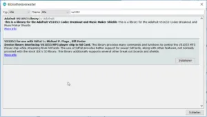 Bibliotheksverwalter der Arduino IDE - vs1053