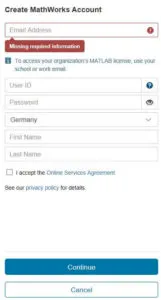 ThingSpeak Registrieren eines neuen Benutzers